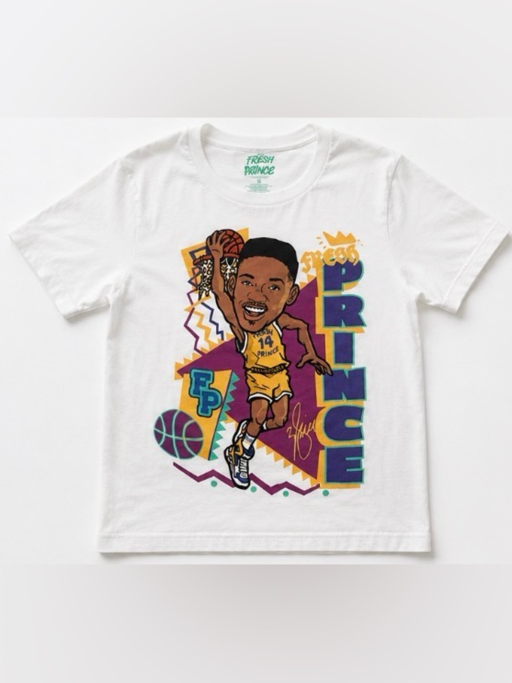 Vintage Fresh Prince White Graphic Tee size adult small Basketball Print